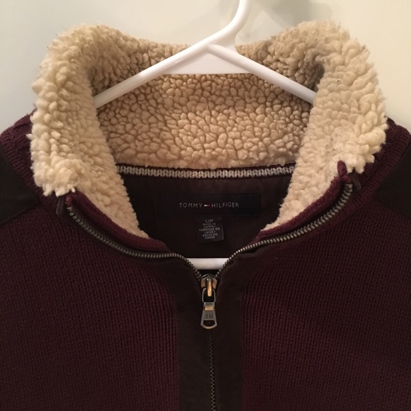 Tommy Hilfiger Mens Quarter Zip Red Pullover Sz S - Picture 3 of 8